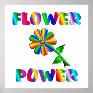 Blume Power Retro-Poster Poster