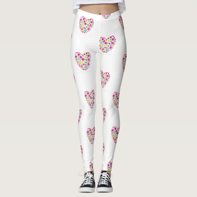 Blume Power Rosa Leggings (Vorderseite)