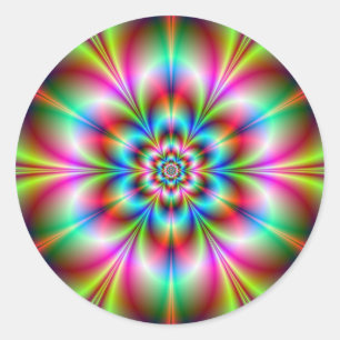 Blume Power Rundaufkleber Runder Aufkleber