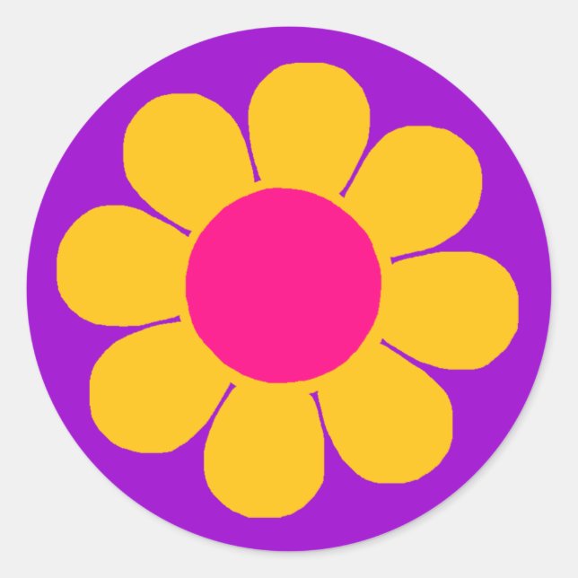 Blume Power Runder Aufkleber (Vorderseite)
