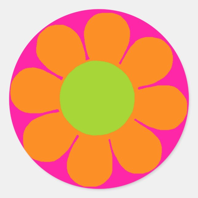 Blume Power Runder Aufkleber (Vorderseite)