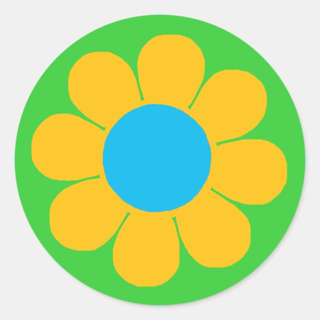 Blume Power Runder Aufkleber (Vorderseite)