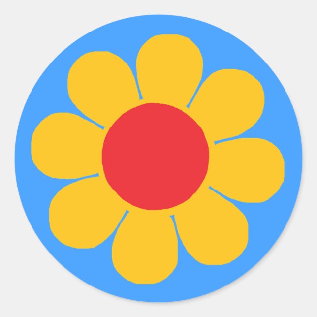 Blume Power Runder Aufkleber (Vorderseite)