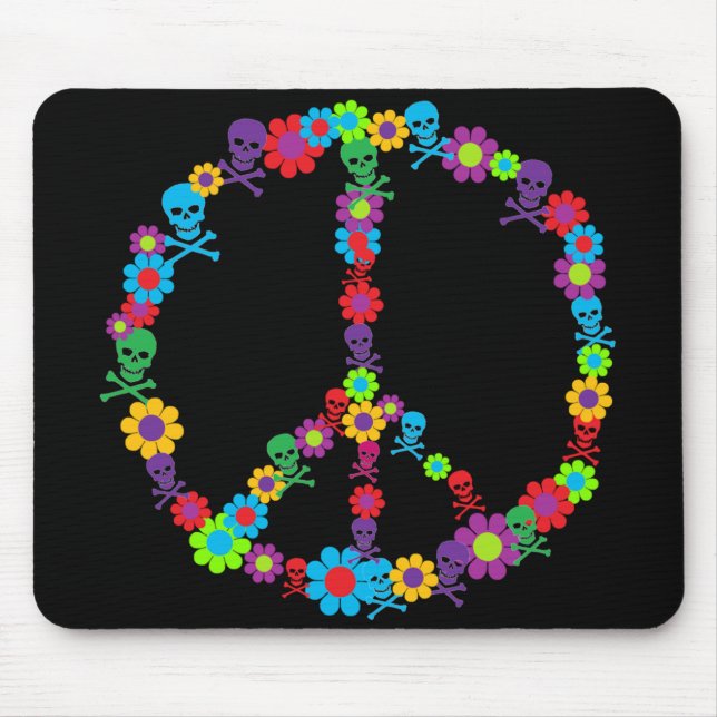 Blume Power Skully Peace Mousepad (Vorne)