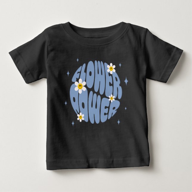 Blume Power Slogan Baby T-shirt (Vorderseite)