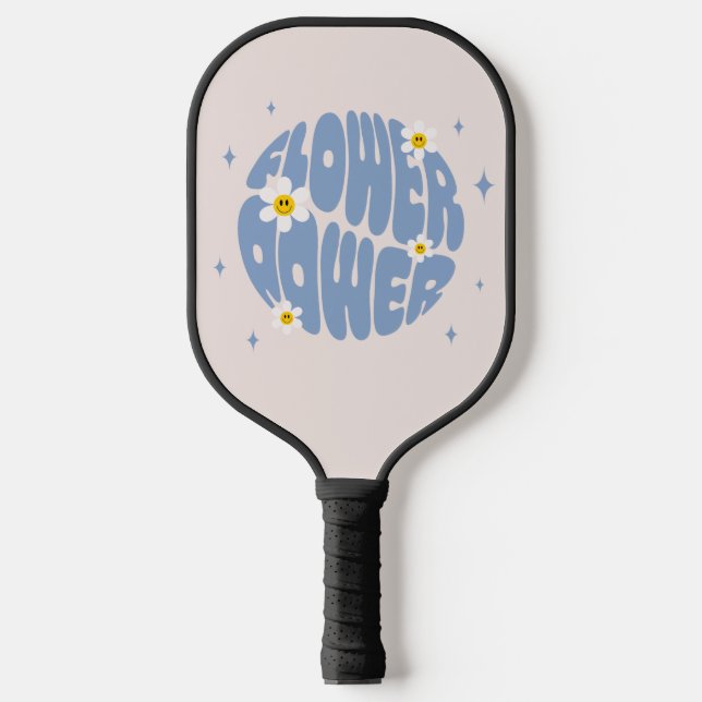 Blume Power Slogan Pickleball Schläger (Vorderseite)