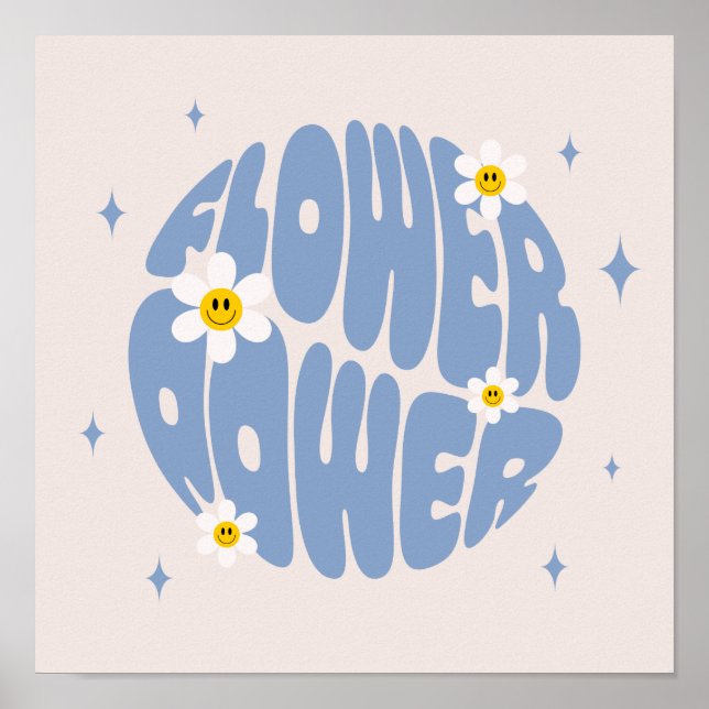 Blume Power Slogan Poster (Vorne)