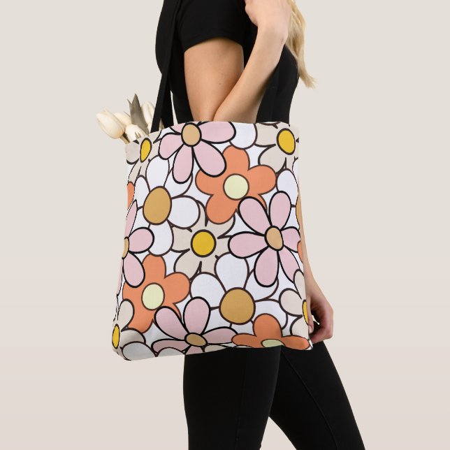Blume Power Tote Tasche | Retro 70er Groovy Floral (Von Nahem)
