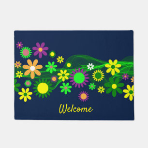Blume Power Willkommen oder personalisieren Fußmatte