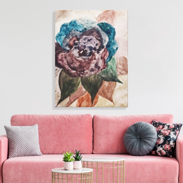 Blume Princess Pastell Navy Blush Pink Blues Leinwanddruck (Insitu (Wohnzimmer))