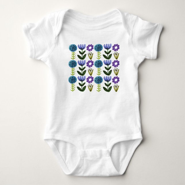 Blume Print Baby Bodysuit Strampler (Vorderseite)