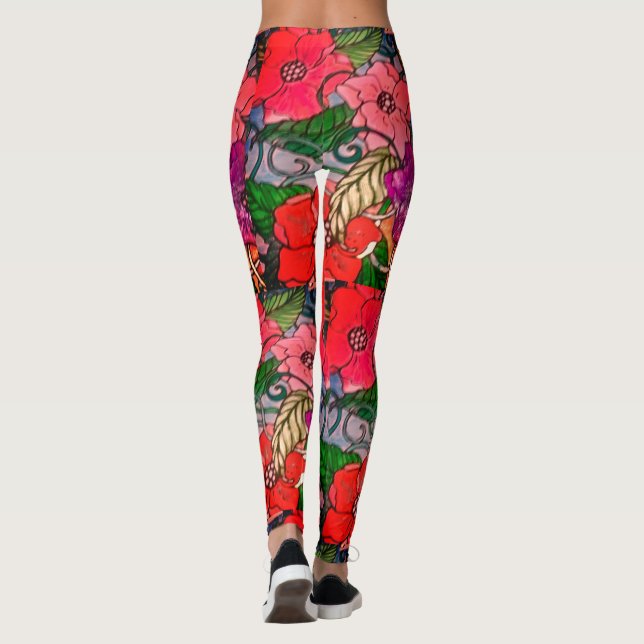 Blume Print Leggings für Frauen (Rückseite)