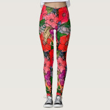Blume Print Leggings für Frauen