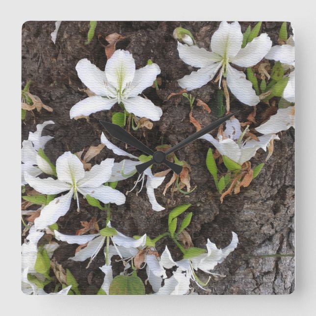 Blume Quadratische Wanduhr (Vorderseite)