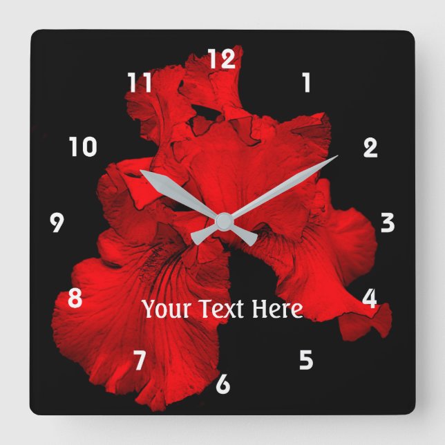 Blume Quadratische Wanduhr (Vorderseite)