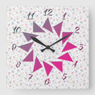 Blume Quadratische Wanduhr