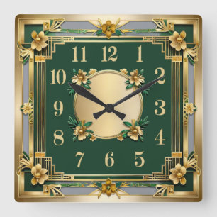 Blume Quadratische Wanduhr