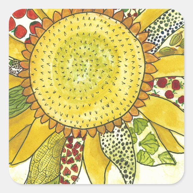 Blume Quadratischer Aufkleber (Vorderseite)