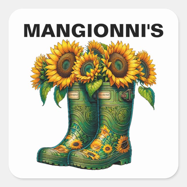 BLUME QUADRATISCHER AUFKLEBER (Vorderseite)