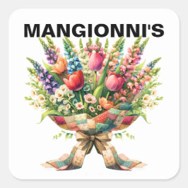 BLUME QUADRATISCHER AUFKLEBER