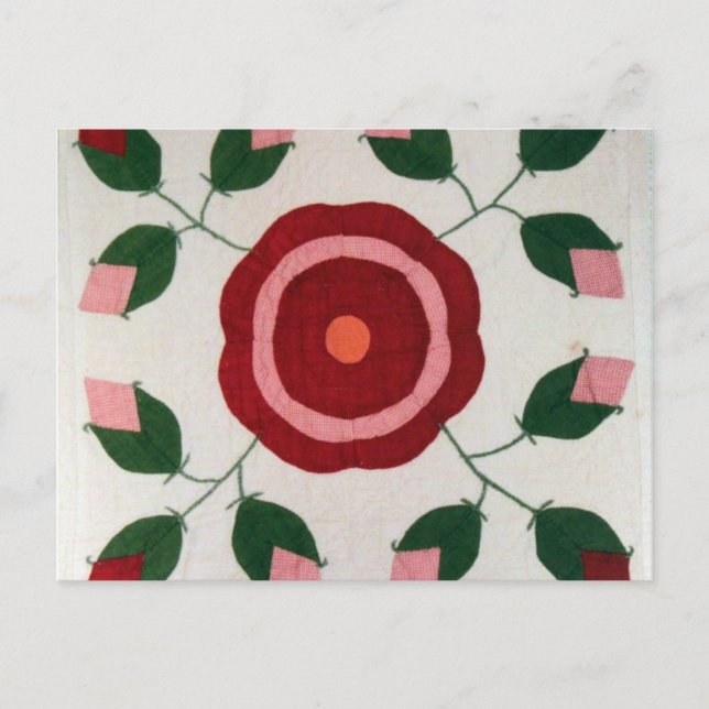 Blume Quilt Postkarte (Vorderseite)