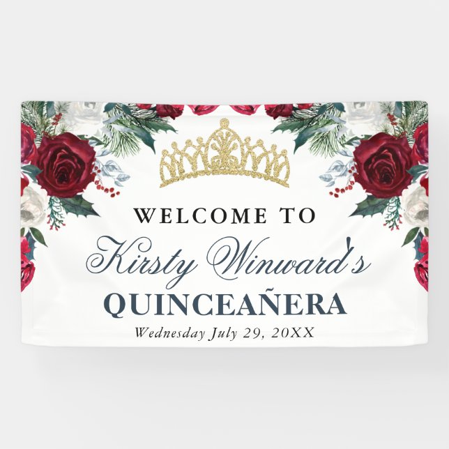 Blume Quinceanera Banner (Horizontal)