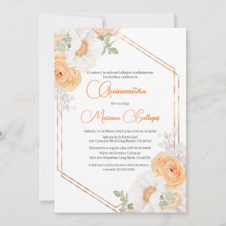 Blume Quinceanera Einladung