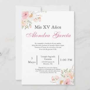 Blume Quinceñera Einladung
