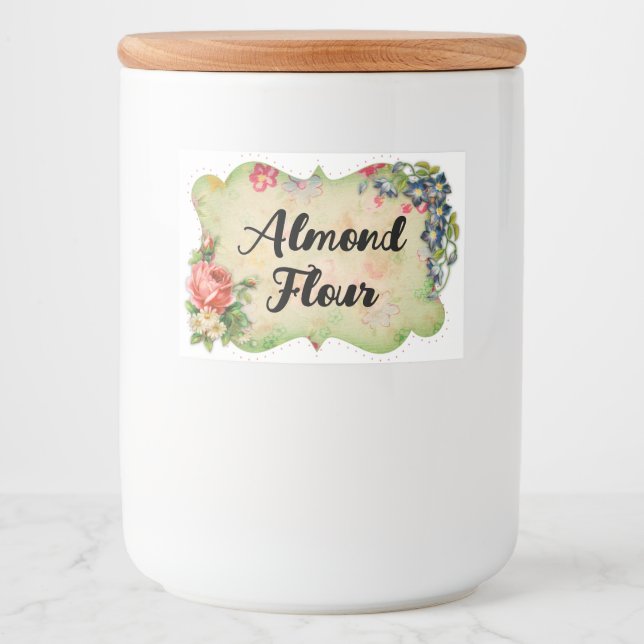 Blume Rahmen Land Lebensmittel und Getränke-Label- Lebensmitteletikett (Vorderseite)