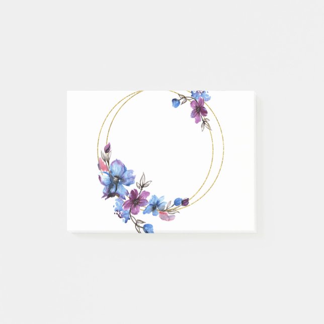 Blume Rahmen-Rahmen-Blumenrahmen 2 Post-it Klebezettel (Vorderseite)