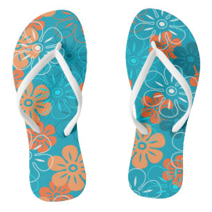 Blume Rain Hawaiian Retro Floral Flip Flops