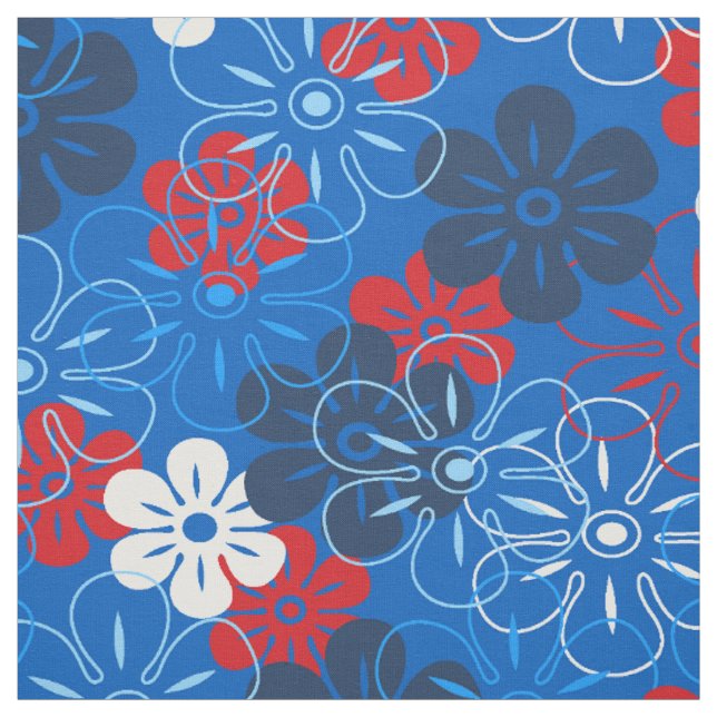 Blume Rain Hawaiian Retro Floral Stoff (Muster)