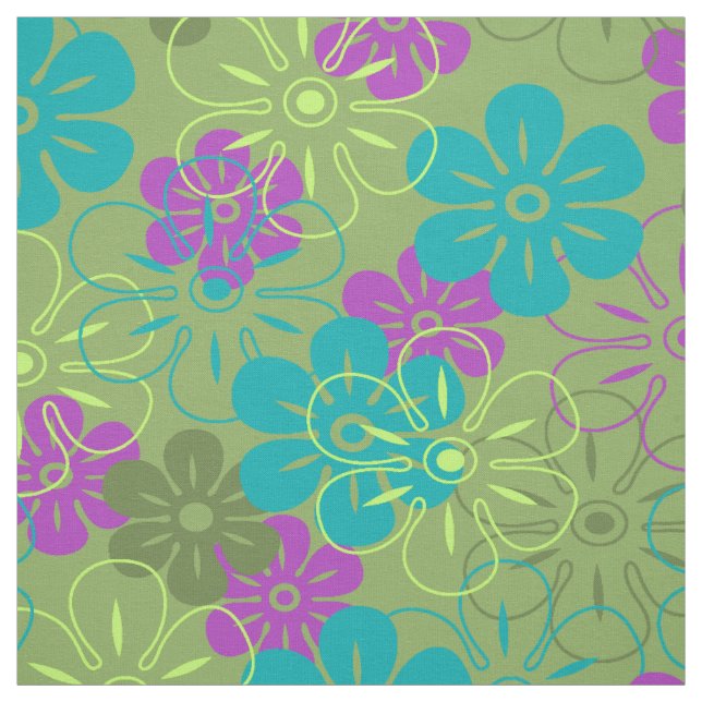 Blume Rain Hawaiian Retro Floral Stoff (Muster)