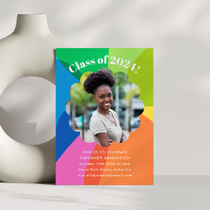 Blume Rainbow Foto Graduation Party Einladung