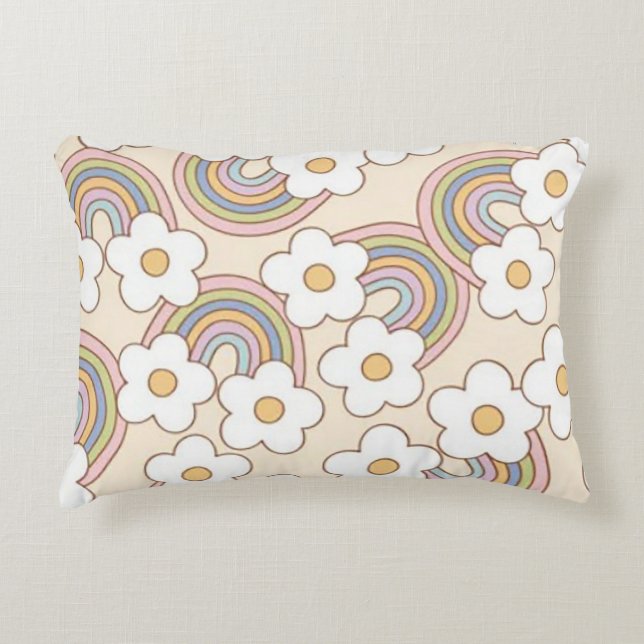 Blume Rainbows Dekokissen (Vorderseite)