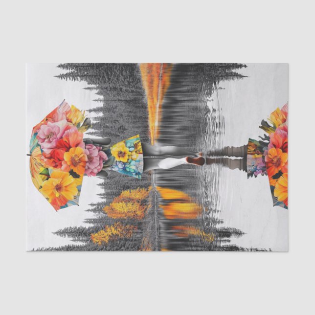 Blume Raindrops11 Seidenpapier (Vorderseite)