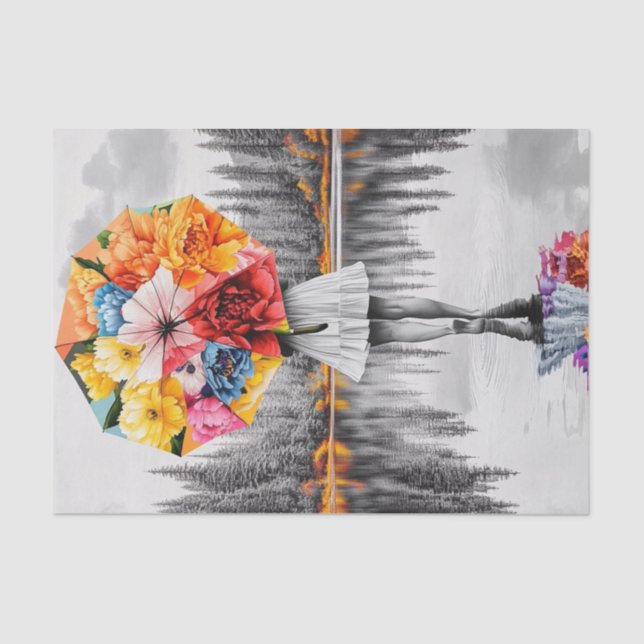 Blume Raindrops1 Seidenpapier (Vorderseite)