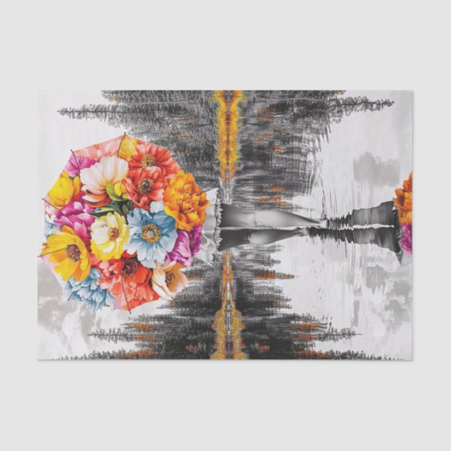 Blume Raindrops7 Seidenpapier (Vorderseite)