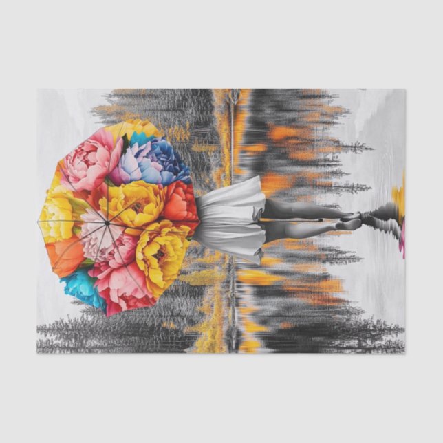 Blume Raindrops9 Seidenpapier (Vorderseite)