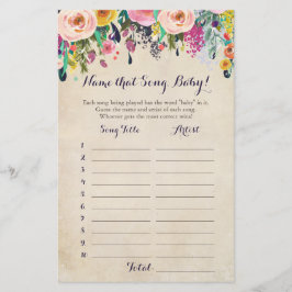 Blume Raten Sie das Baby Song Baby Shower Game