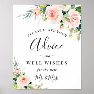Blume-Ratschläge und Wünsche Hochzeiten in Rosa Poster