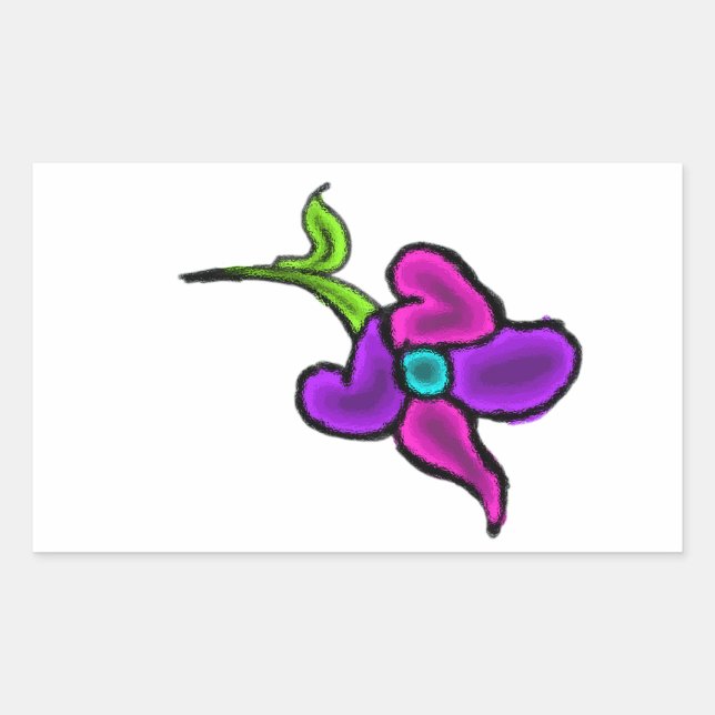 Blume Rechteckiger Aufkleber (Vorderseite)