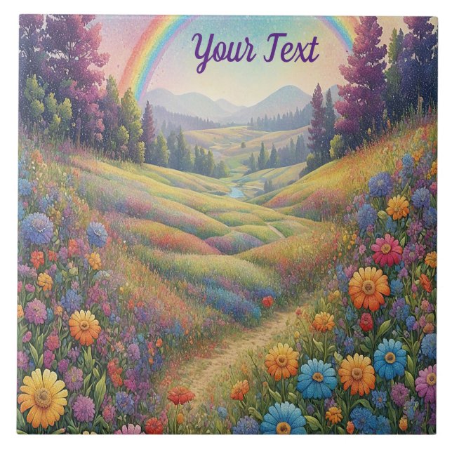 Blume Regenbogen Fliese (Vorderseite)