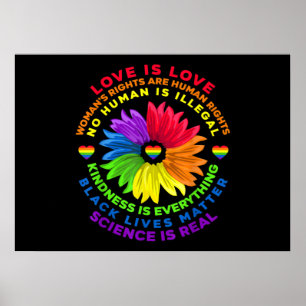 Blume Regenbogen Menschenrechte LGBT Liebe ist Lie Poster