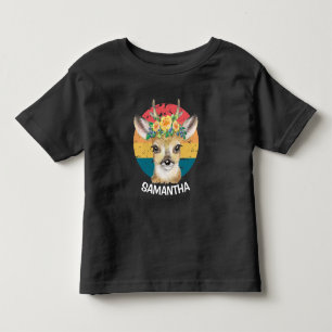 Blume Reindeer Sunset Weißer Name Kleinkind T-shirt
