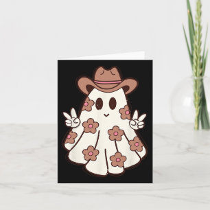 Blume Retro Western Ghost Halloween Funny Cowgirl Karte
