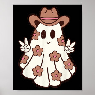 Blume Retro Western Ghost Halloween Funny Cowgirl Poster