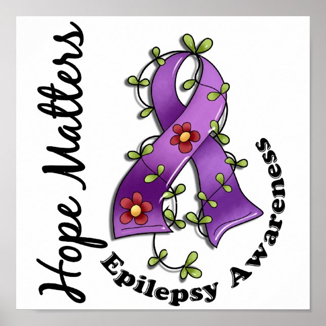 Blume Ribbon 4 Hoffnung Materie Epilepsie Poster (Vorne)