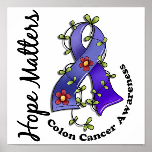 Blume Ribbon 4 Hoffnung Matters Colon Cancer Poster