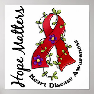 Blume Ribbon 4 Hoffnung Matters Heart Disease Poster